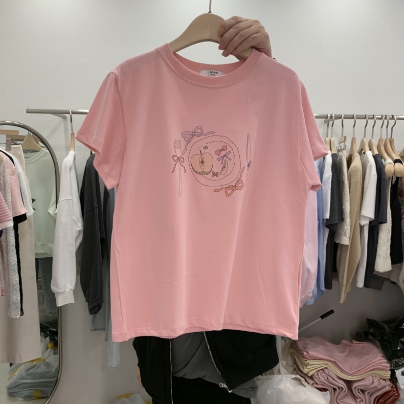 LELEN韓國直郵㊣東大門實拍女裝新品推薦25春夏熱賣時尚T恤LELENT恤圖色2