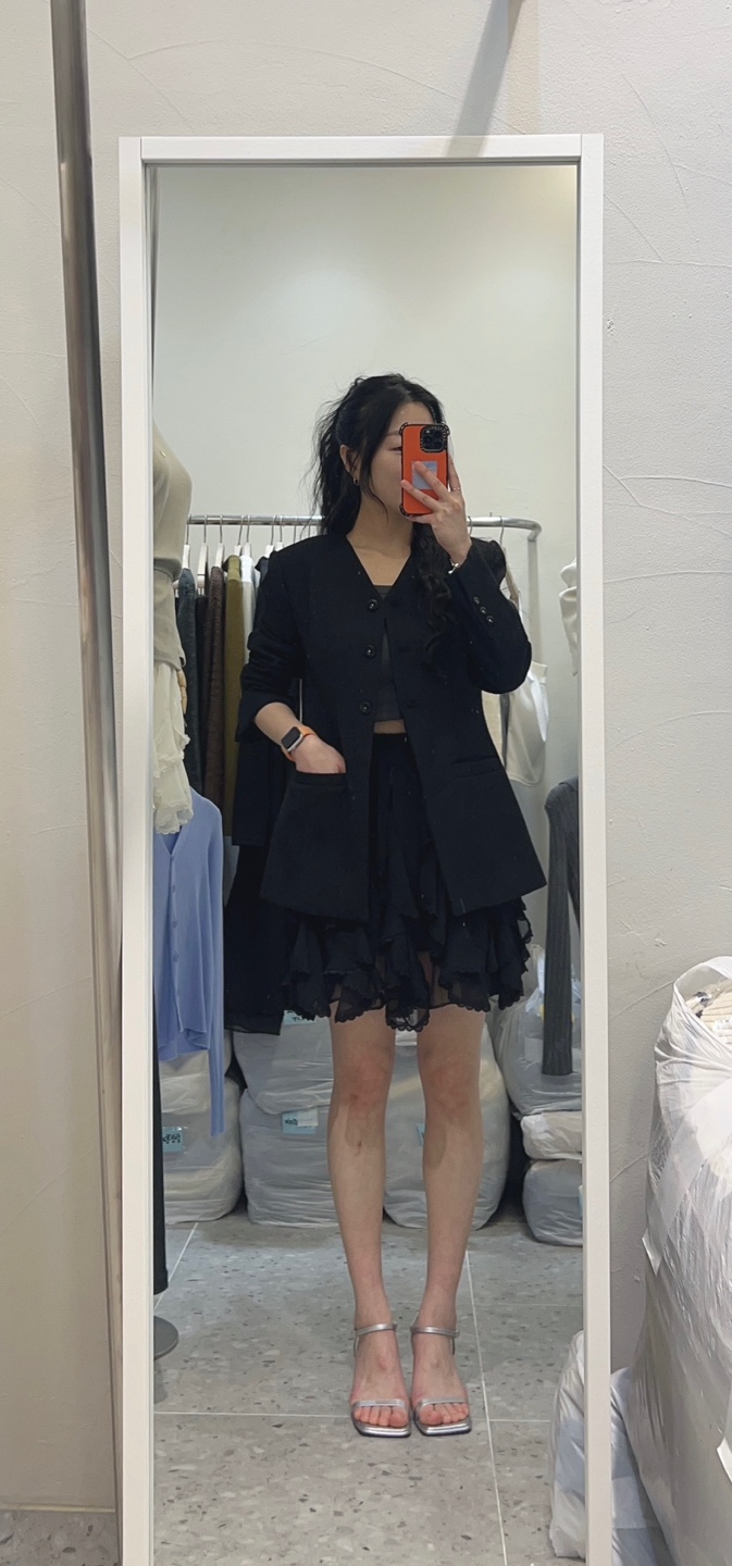 ROU.TINE直郵韓國代購㊣女裝新品推薦職業時尚25春夏夾克粗花呢ROU.TINE夾克