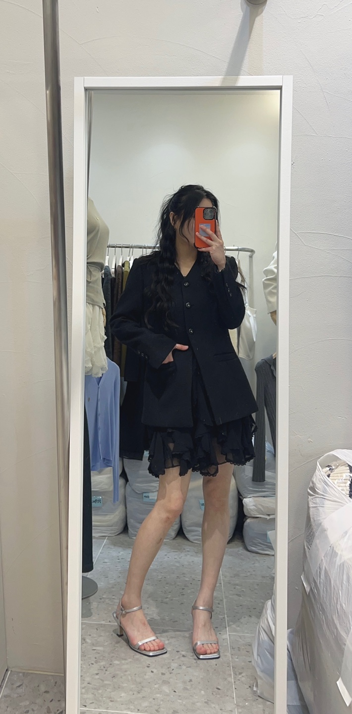 ROU.TINE直郵韓國代購㊣女裝新品推薦職業時尚25春夏夾克粗花呢ROU.TINE夾克