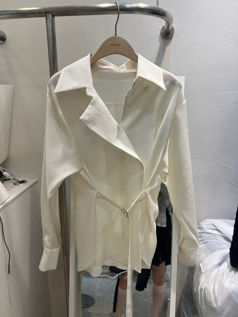 ROU.TINE韓國直郵㊣女裝新品職業推薦時尚25春夏襯衫蕾絲衫ROU.TINE襯衫/蕾絲衫圖色2