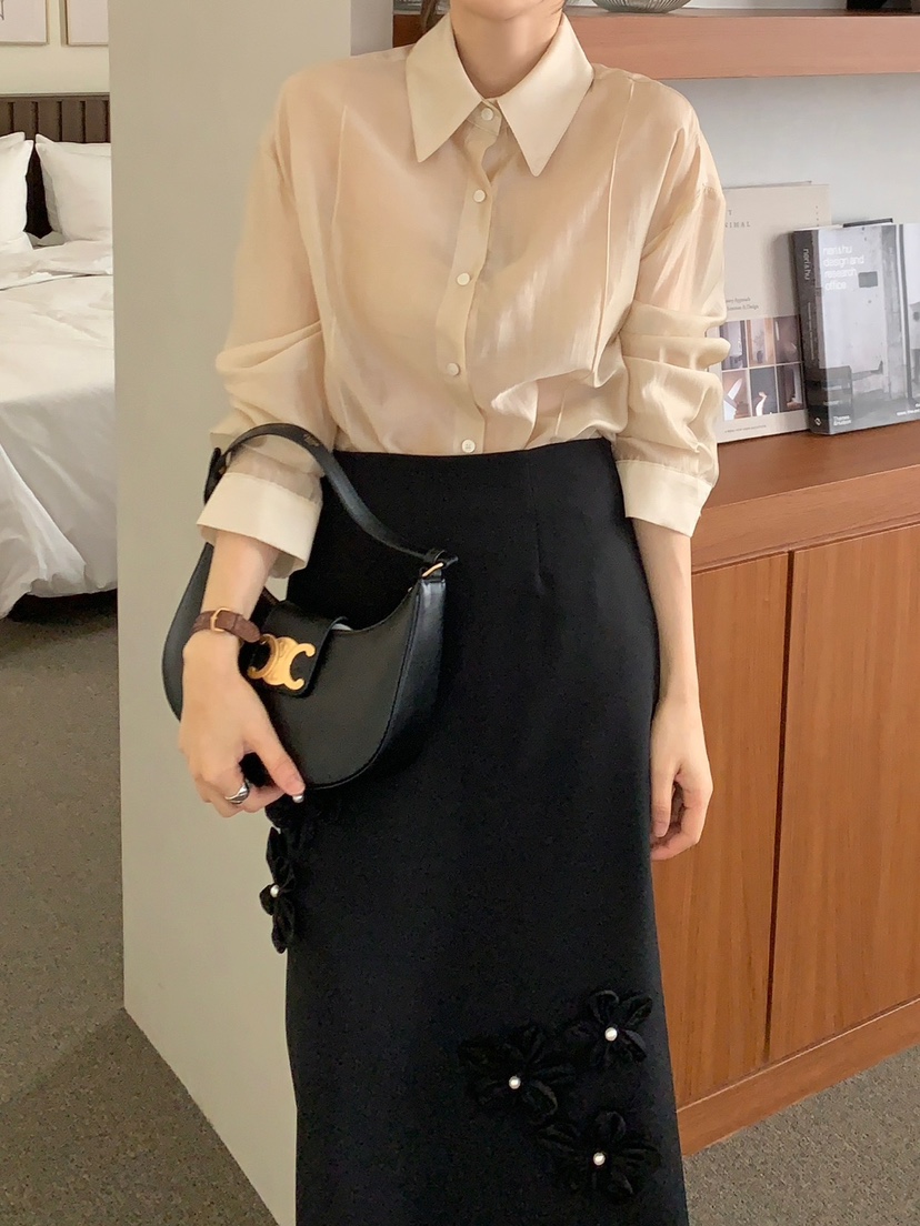 ROU.TINE韓國㊣直郵東大門代購女裝新品休閑人氣25春夏長裙ROU.TINE長裙