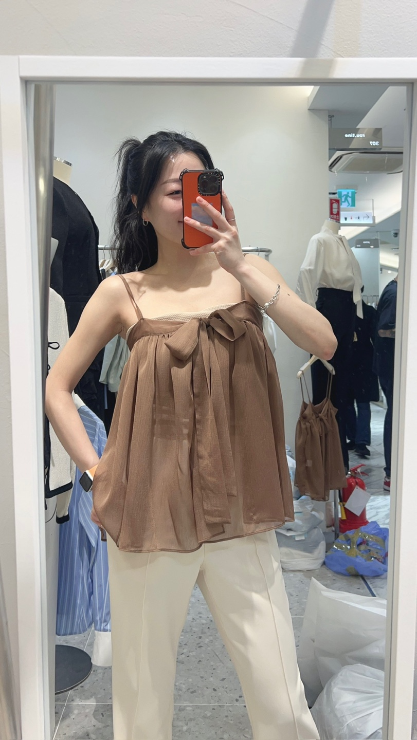 ROU.TINE韓國直郵㊣女裝新品時尚人氣休閑職業吊帶背心褶皺ROU.TINE吊帶/背心