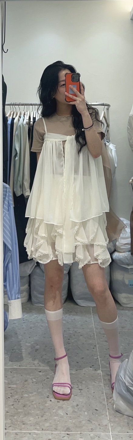 ROU.TINE韓國直郵㊣女裝新品時尚人氣休閑職業吊帶背心褶皺ROU.TINE吊帶/背心