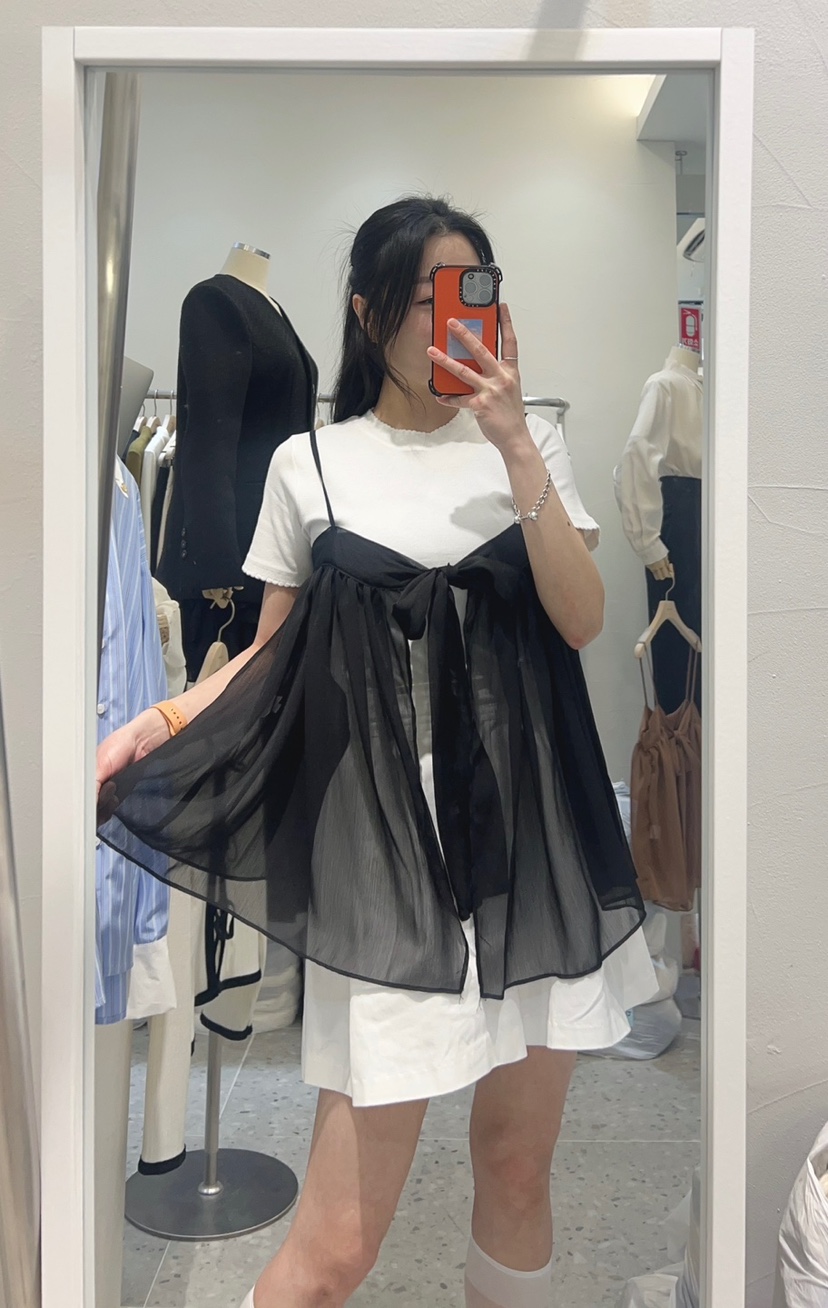 ROU.TINE韓國直郵㊣女裝新品時尚人氣休閑職業吊帶背心褶皺ROU.TINE吊帶/背心