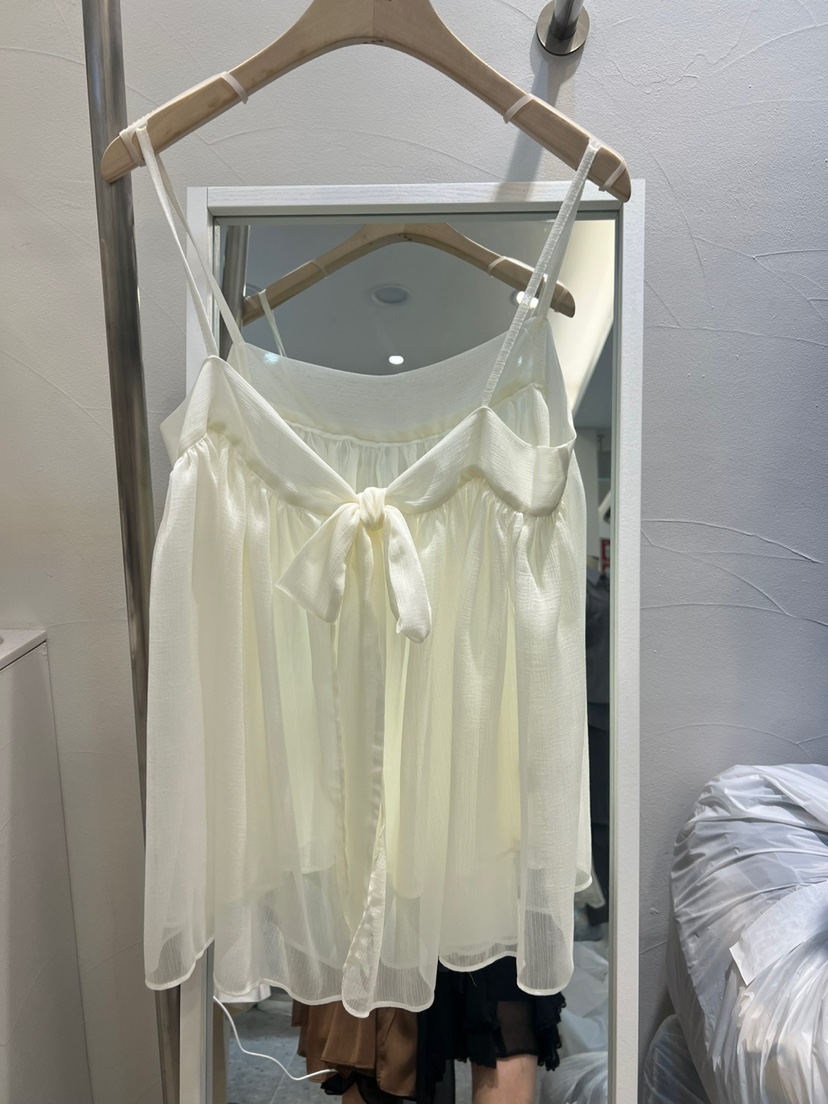 ROU.TINE韓國直郵㊣女裝新品時尚人氣休閑職業吊帶背心褶皺ROU.TINE吊帶/背心