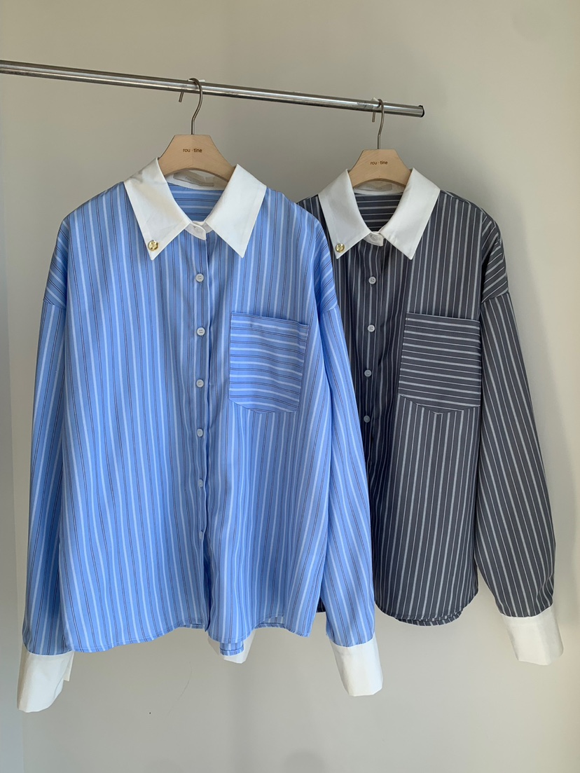 ROU.TINE韓國直郵㊣女裝新品人氣時尚25春夏推薦襯衫蕾絲衫ROU.TINE襯衫/蕾絲衫