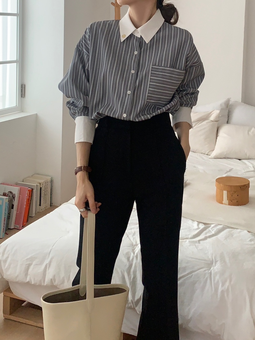 ROU.TINE韓國直郵㊣女裝新品人氣時尚25春夏推薦襯衫蕾絲衫ROU.TINE襯衫/蕾絲衫