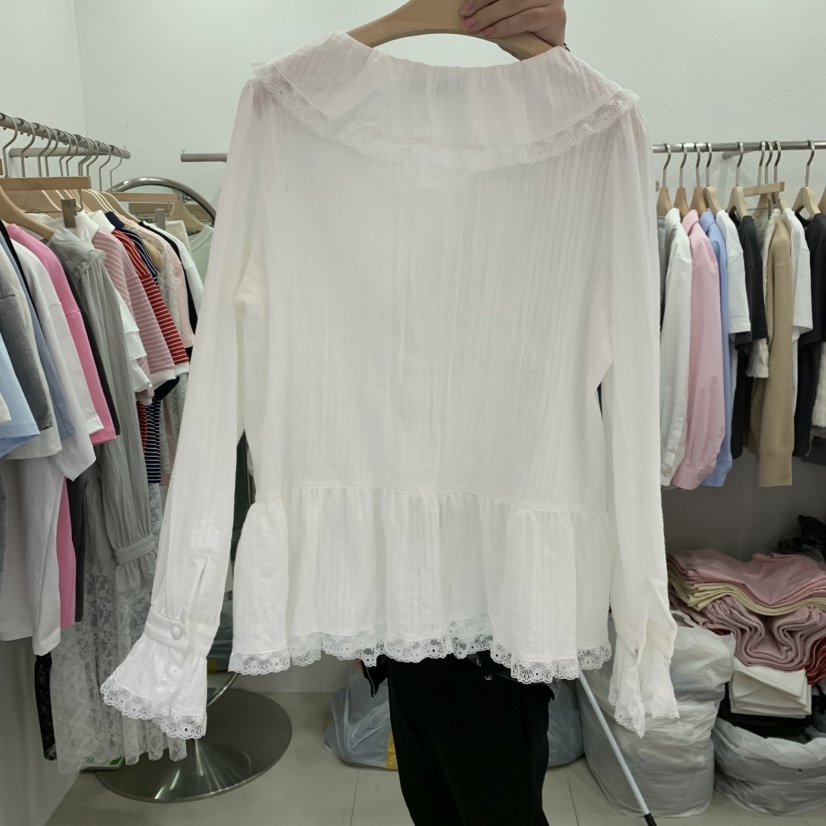 LELEN韓國直郵㊣東大門實拍女裝新品時尚職業25春夏襯衫蕾絲衫LELEN襯衫/蕾絲衫