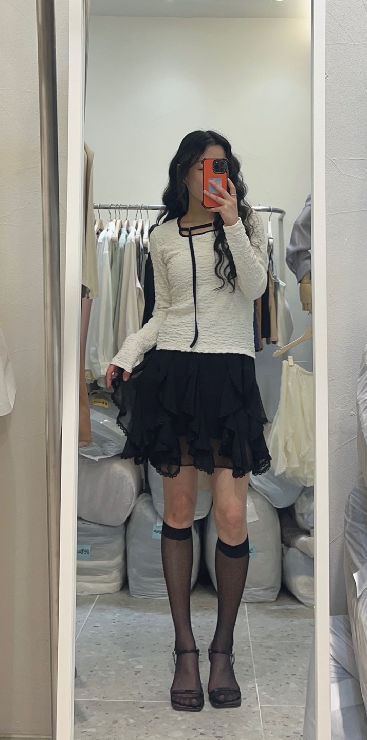 ROU.TINE韓國直郵㊣東大門實拍女裝新款人氣推薦短裙荷葉邊ROU.TINE短裙
