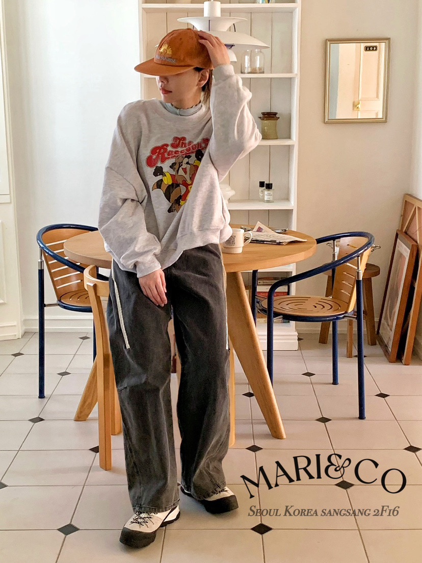 MARI CO韓國直郵㊣東大門實拍女裝新款休閑時尚25春夏衛衣浣熊ARANCIA衛衣