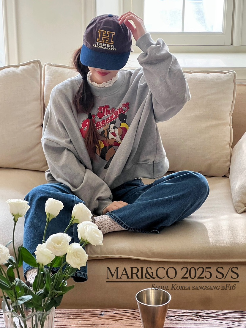 MARI CO韓國直郵㊣東大門實拍女裝新款休閑時尚25春夏衛衣浣熊ARANCIA衛衣