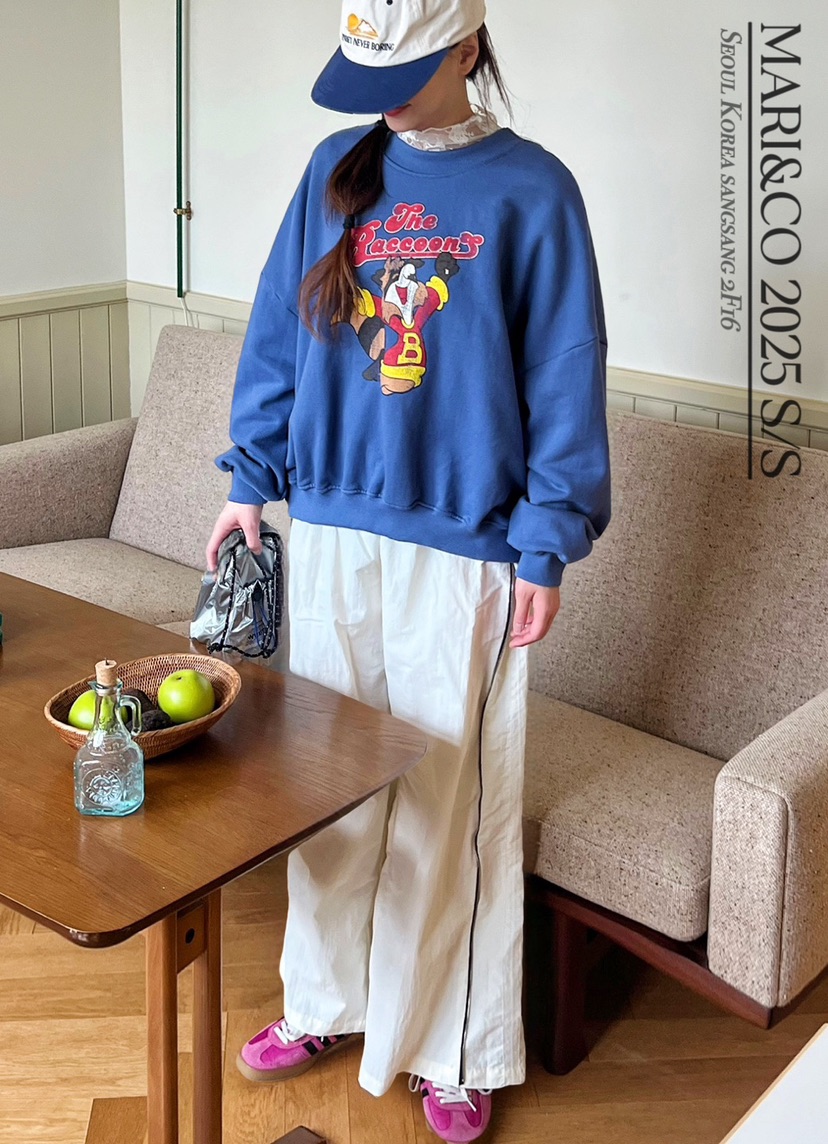 MARI CO韓國直郵㊣東大門實拍女裝新款休閑時尚25春夏衛衣浣熊ARANCIA衛衣