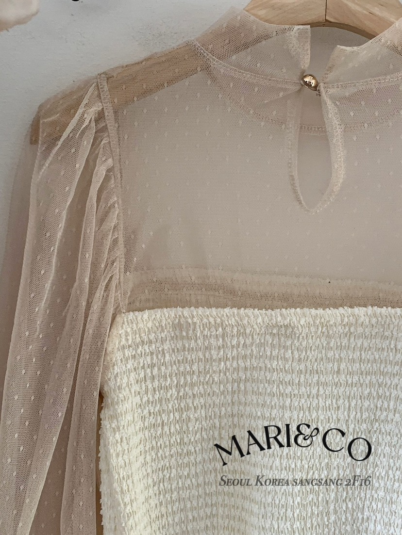 MARI CO韓國㊣直郵東大門代購女裝新款休閑人氣襯衫蕾絲衫ARANCIA襯衫/蕾絲衫
