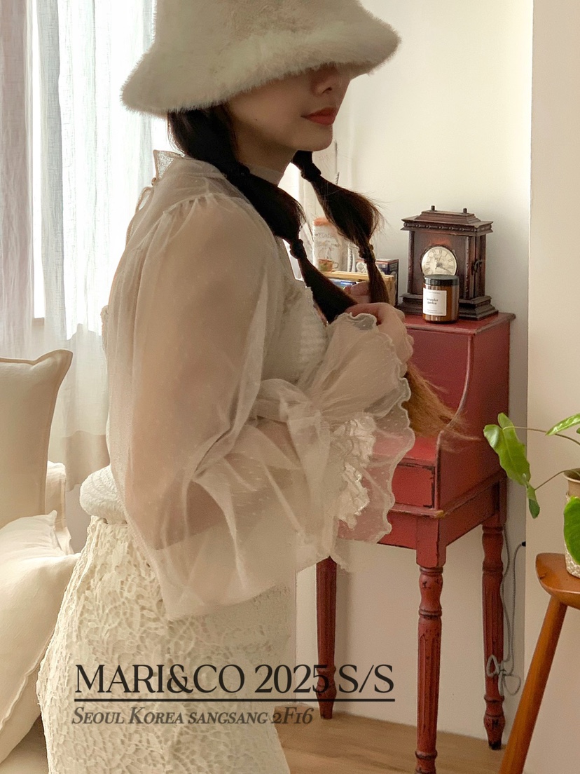 MARI CO韓國㊣直郵東大門代購女裝新款休閑人氣襯衫蕾絲衫ARANCIA襯衫/蕾絲衫