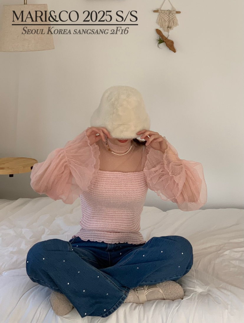 MARI CO韓國㊣直郵東大門代購女裝新款休閑人氣襯衫蕾絲衫ARANCIA襯衫/蕾絲衫