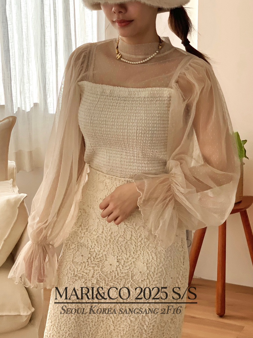 MARI CO韓國㊣直郵東大門代購女裝新款休閑人氣襯衫蕾絲衫ARANCIA襯衫/蕾絲衫