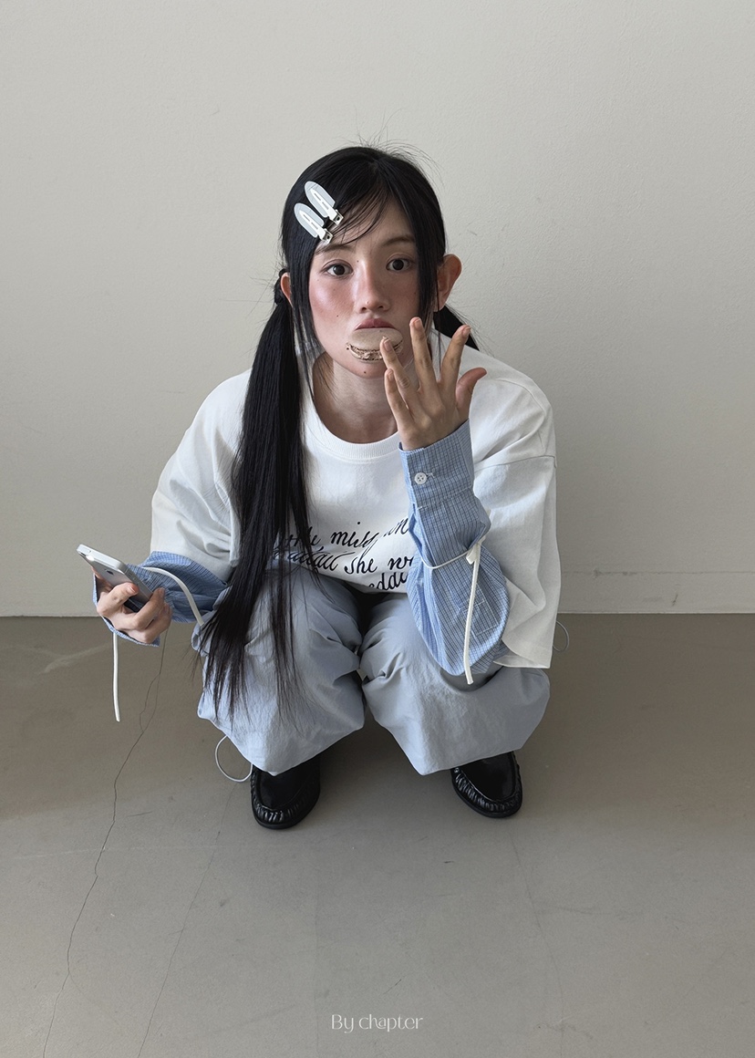 BY CHAPTER東大門直郵女裝新品職業25春夏真品時尚長袖T恤Chapter長袖T恤