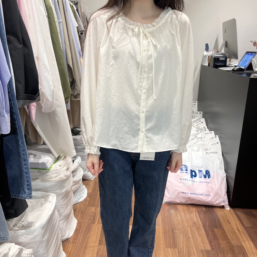 GABRIELLE東大門直郵女士新款休閑25春夏職業真品襯衫蕾絲衫GABRIELLE襯衫/蕾絲衫