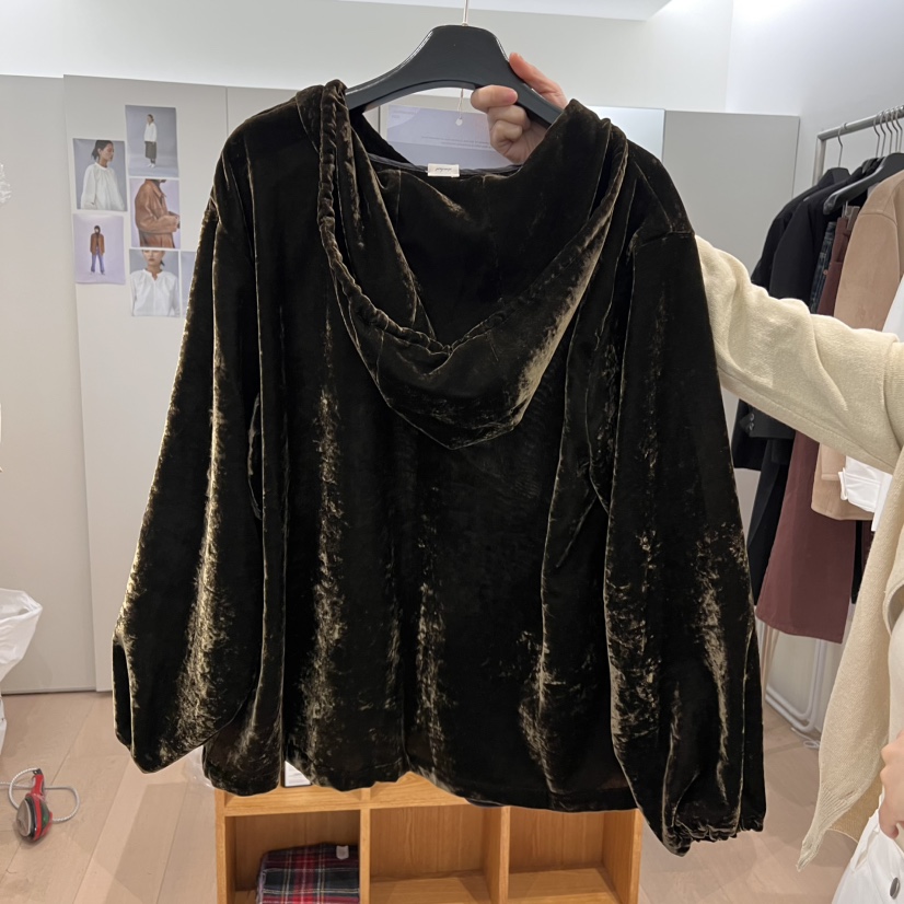 THE TARDUST東大門實拍女裝新品熱賣時尚職業衛衣天鵝絨兜帽THE STARDUST衛衣