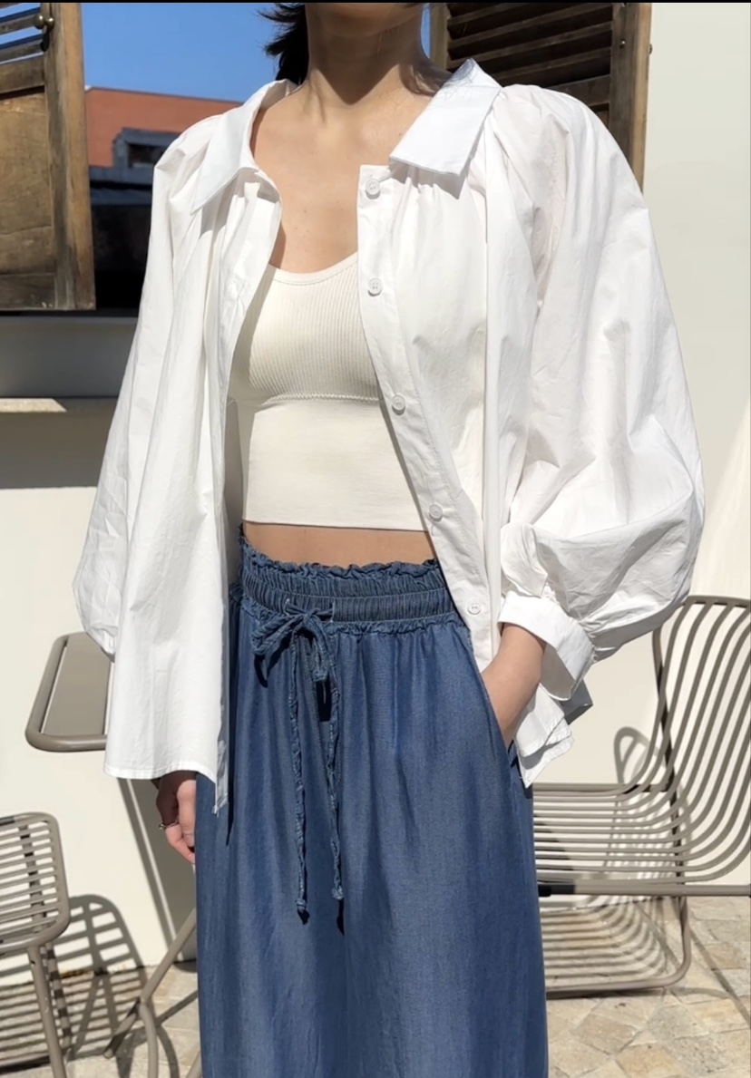 CLASSY-O韓國直郵女士新品25春夏推薦熱賣襯衫蕾絲衫褶皺寬松CLASSY-O襯衫/蕾絲衫圖色1