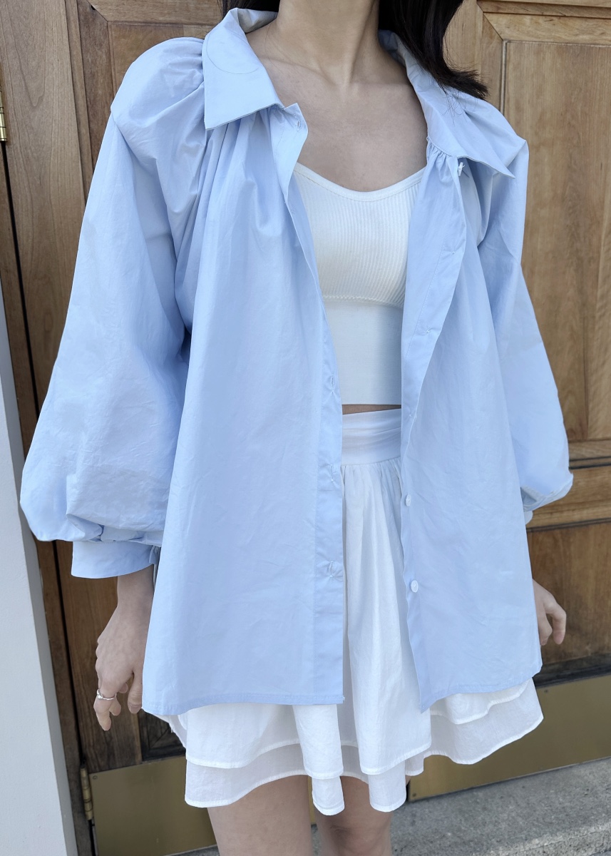 CLASSY-O韓國直郵女士新品25春夏推薦熱賣襯衫蕾絲衫褶皺寬松CLASSY-O襯衫/蕾絲衫圖色2