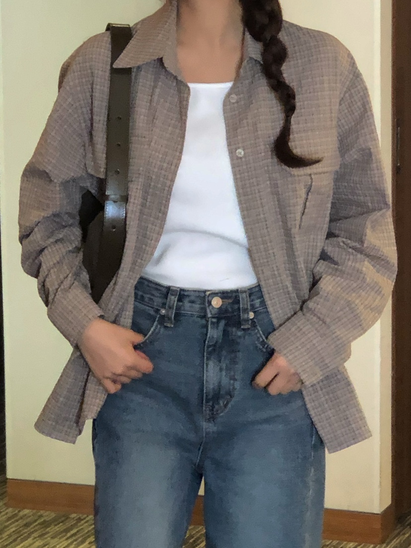 ONDO-P東大門實拍女士新款人氣推薦熱賣真品襯衫蕾絲衫格紋ONDO-P襯衫/蕾絲衫