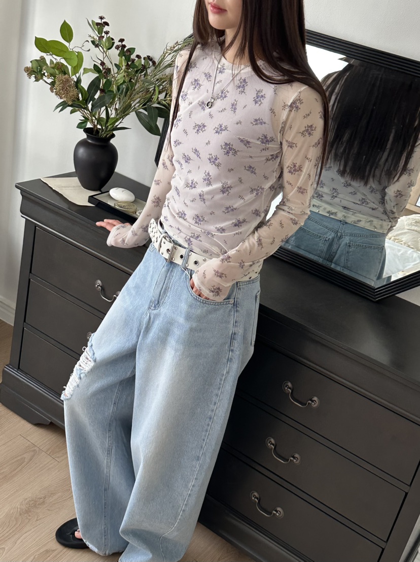 I MFACT韓國直郵女裝新款休閑真品推薦25春夏職業時尚牛仔褲I MFACT牛仔褲