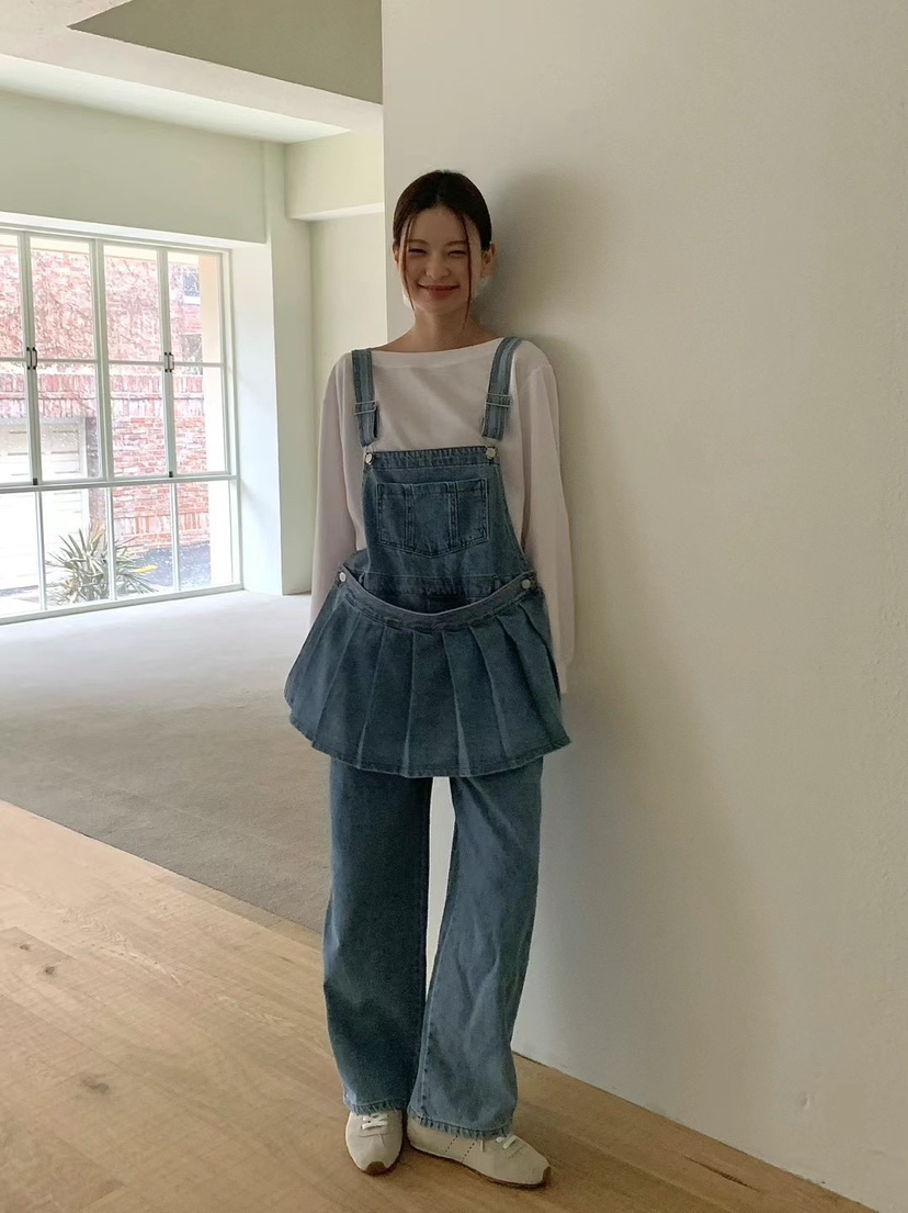 ANOU韓國代購女裝新款時尚推薦熱賣25春夏人氣背帶褲可拆卸ANOU背帶褲