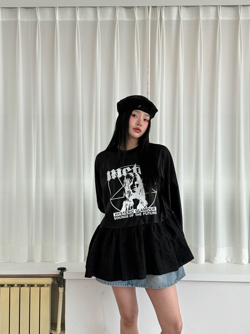 MAISONDEGLORY東大門實拍女裝新品25春夏時尚真品休閑長袖T恤MAISON DE GLORY長袖T恤