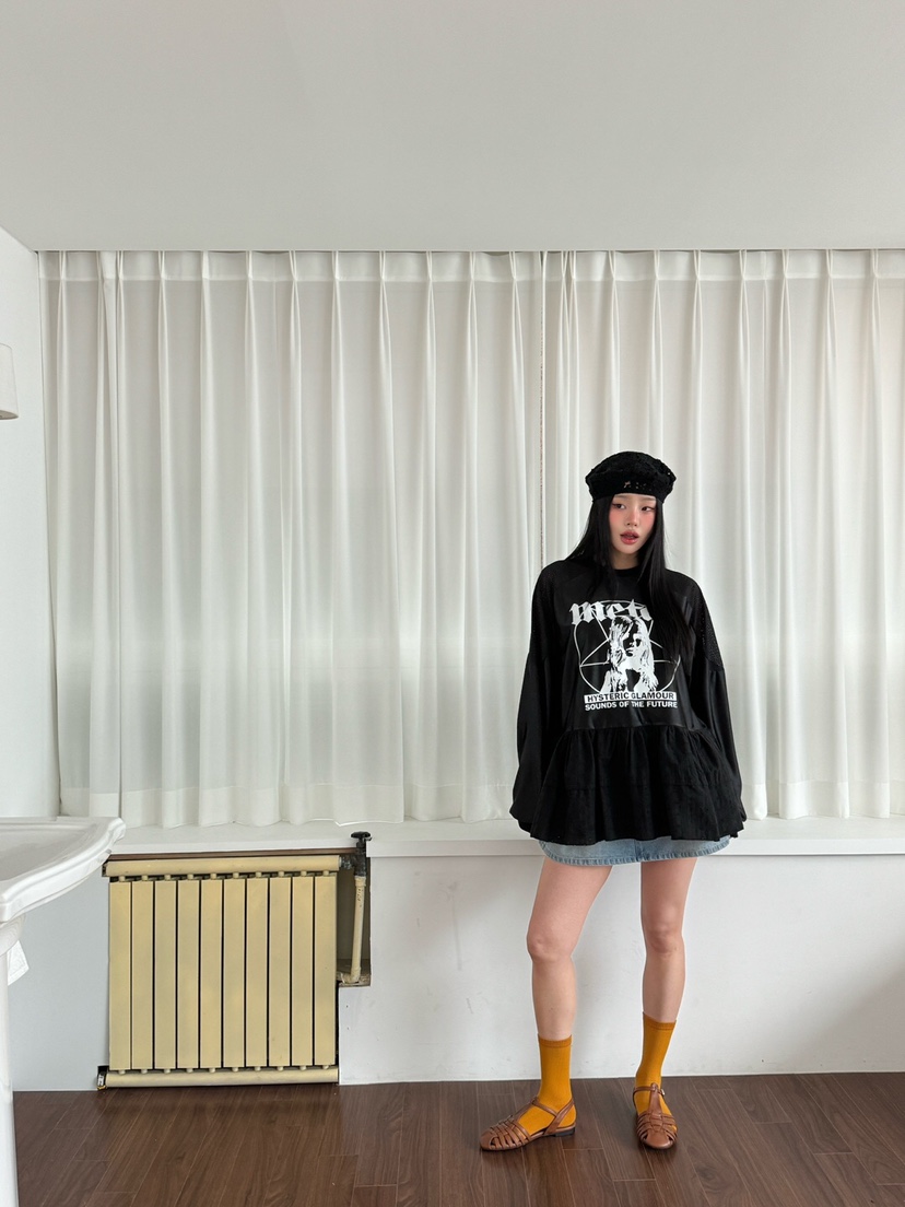 MAISONDEGLORY東大門實拍女裝新品25春夏時尚真品休閑長袖T恤MAISON DE GLORY長袖T恤