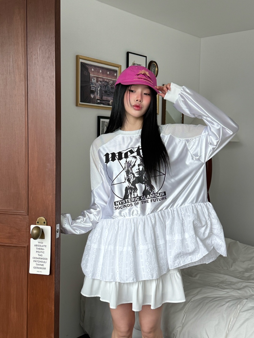 MAISONDEGLORY東大門實拍女裝新品25春夏時尚真品休閑長袖T恤MAISON DE GLORY長袖T恤
