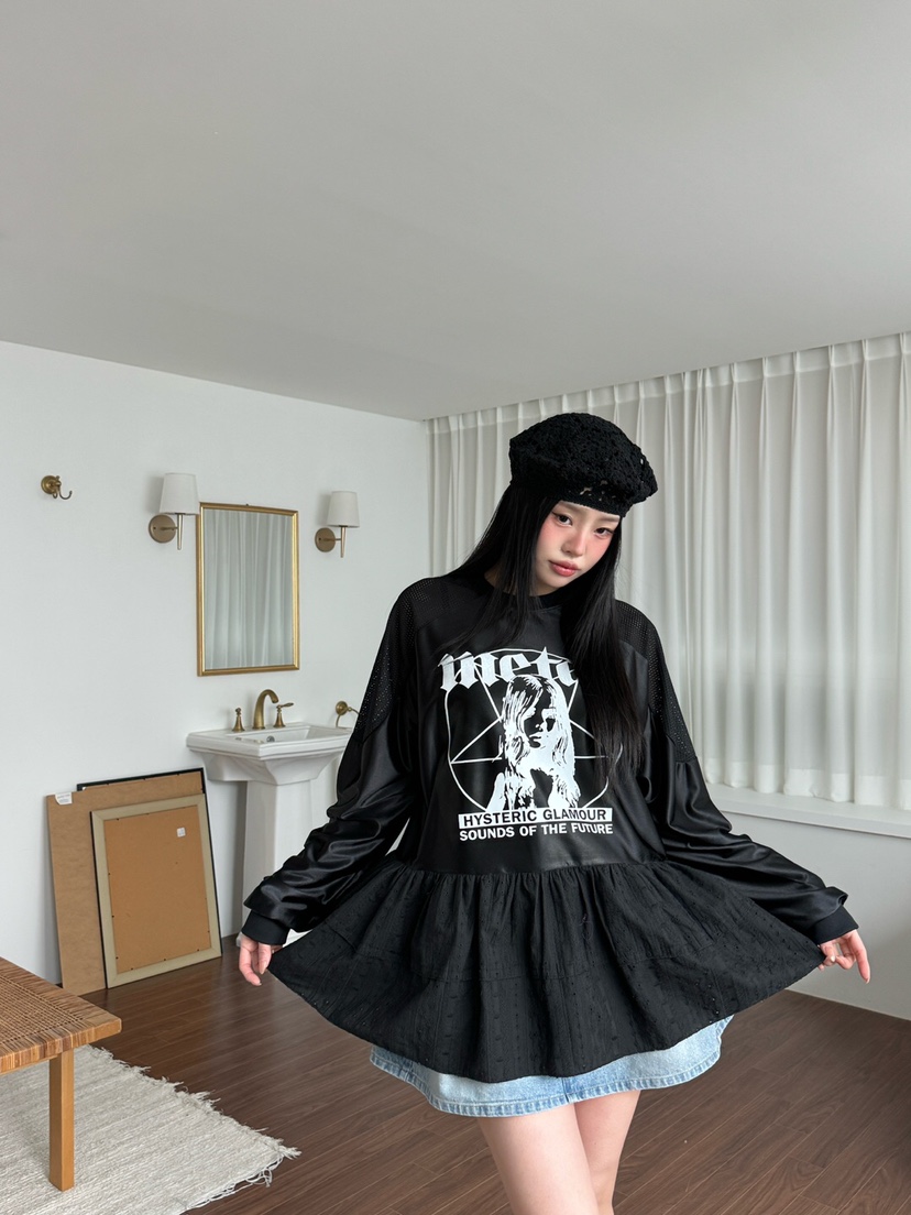 MAISONDEGLORY東大門實拍女裝新品25春夏時尚真品休閑長袖T恤MAISON DE GLORY長袖T恤圖色2