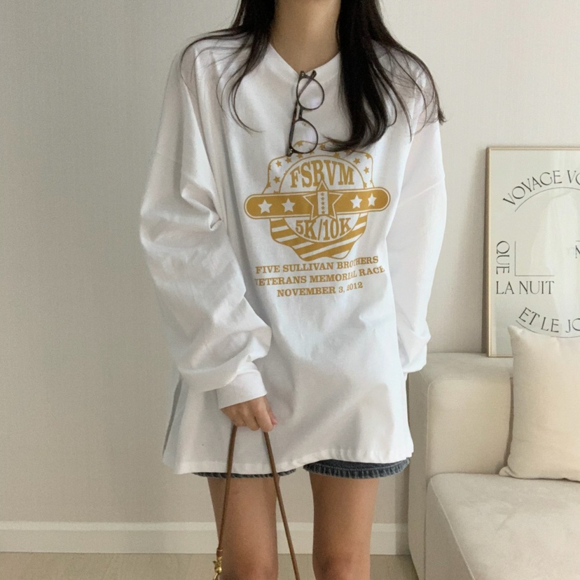 HELLO JINI韓國代購女士新品人氣25春夏熱賣休閑時尚長袖T恤HELLO JINI長袖T恤