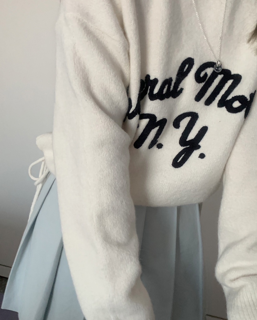 MELLOUNGE-멜라운지-T東大門代購女裝新款休閑針織衫刺繡MELLOUNGE-T針織衫