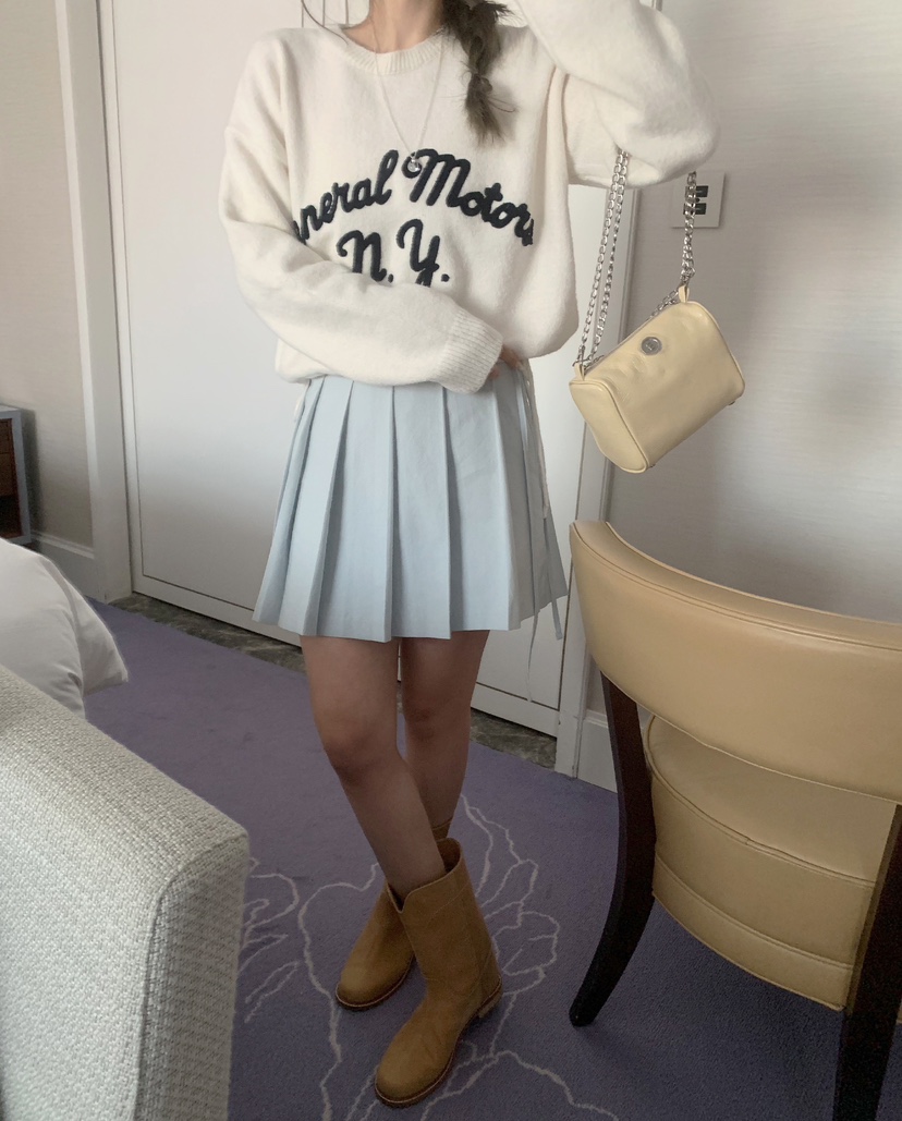 MELLOUNGE-멜라운지-T東大門代購女裝新款休閑針織衫刺繡MELLOUNGE-T針織衫