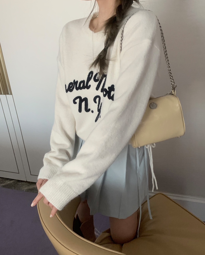 MELLOUNGE-멜라운지-T東大門代購女裝新款休閑針織衫刺繡MELLOUNGE-T針織衫