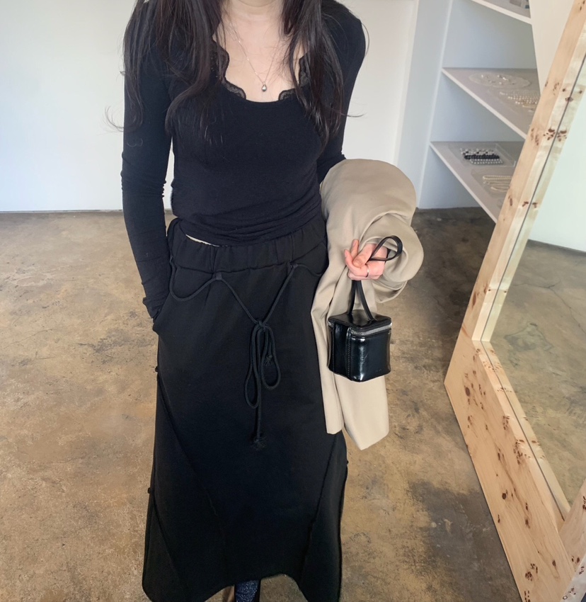 MELTED-P韓國直郵女裝新品時尚熱賣休閑人氣25春夏長袖T恤蕾絲MELTED-P長袖T恤