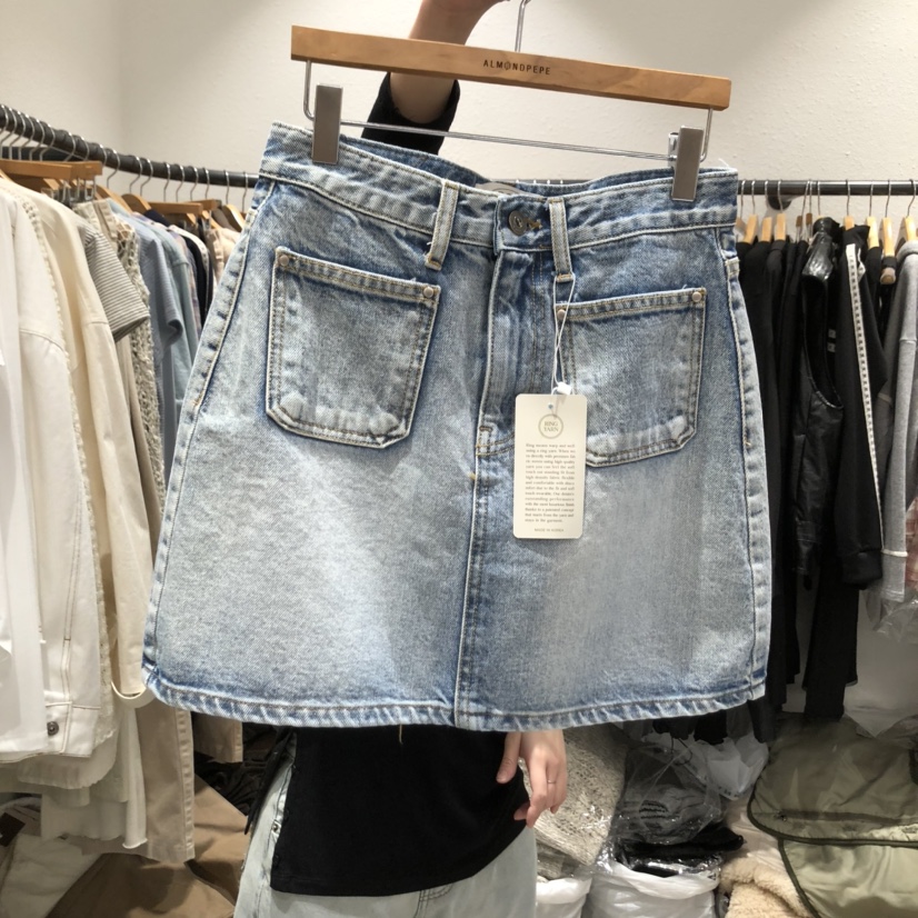 ALMOND PEPE韓國代購女裝新品真品人氣職業休閑熱賣短裙口袋ALMOND PEPE短裙