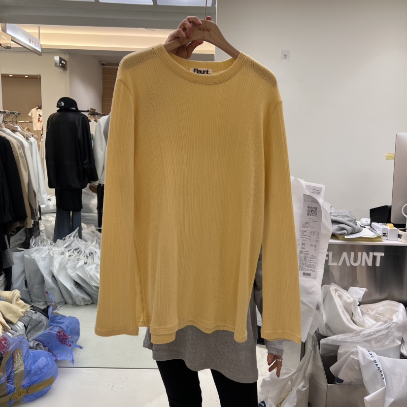 FLAUNT韓國代購女裝新品時尚真品休閑人氣推薦25春夏長袖T恤FLAUNT長袖T恤圖色3
