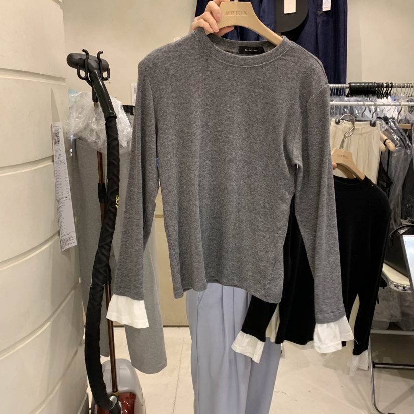 SALONDEMAG韓國代購女士新款休閑25春夏真品職業熱賣長袖T恤SALONDEMAG長袖T恤圖色1