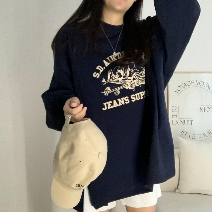 FROMJINI韓國直郵㊣東大門實拍女裝新品推薦休閑熱賣長袖T恤FROMJINI長袖T恤