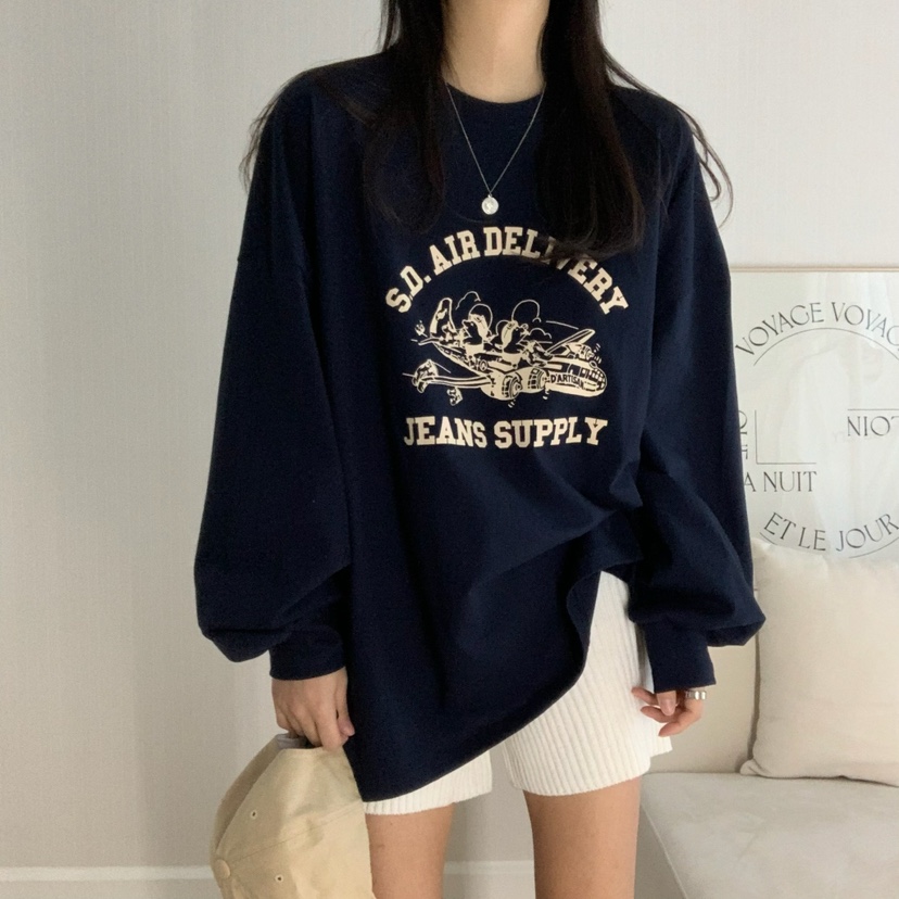 FROMJINI韓國直郵㊣東大門實拍女裝新品推薦休閑熱賣長袖T恤FROMJINI長袖T恤