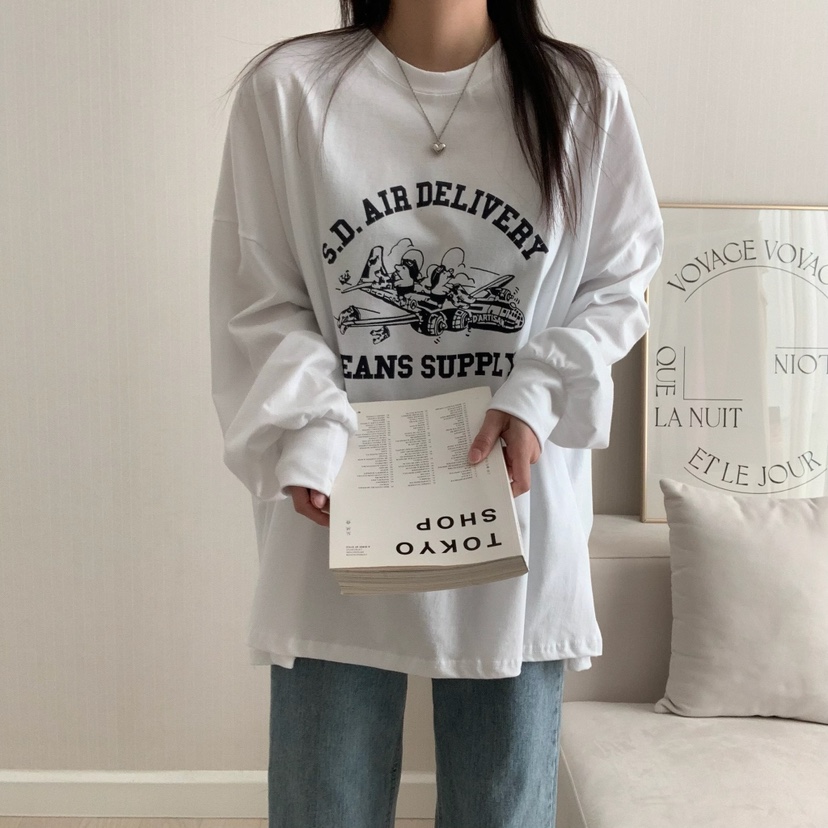 FROMJINI韓國直郵㊣東大門實拍女裝新品推薦休閑熱賣長袖T恤FROMJINI長袖T恤