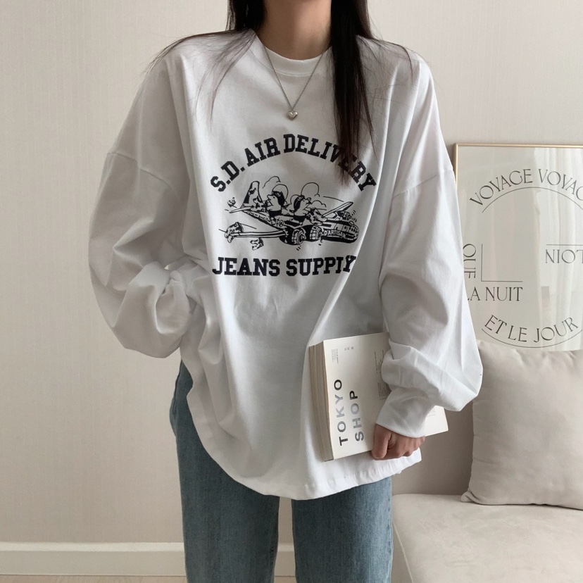 FROMJINI韓國直郵㊣東大門實拍女裝新品推薦休閑熱賣長袖T恤FROMJINI長袖T恤