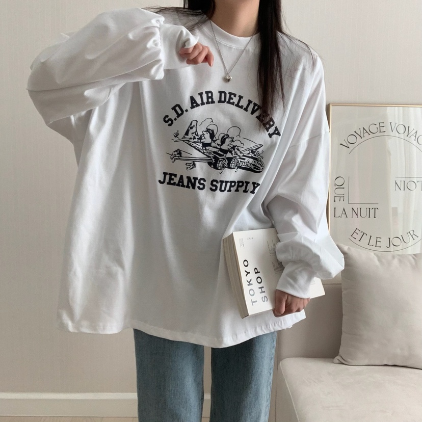 FROMJINI韓國直郵㊣東大門實拍女裝新品推薦休閑熱賣長袖T恤FROMJINI長袖T恤