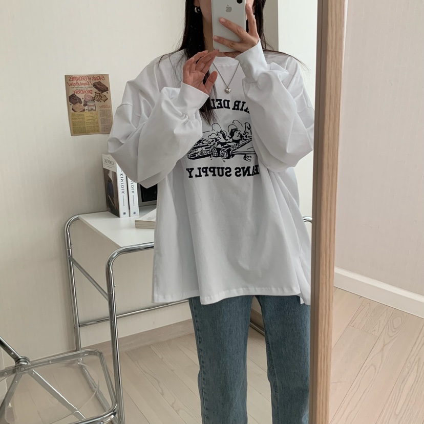 FROMJINI韓國直郵㊣東大門實拍女裝新品推薦休閑熱賣長袖T恤FROMJINI長袖T恤