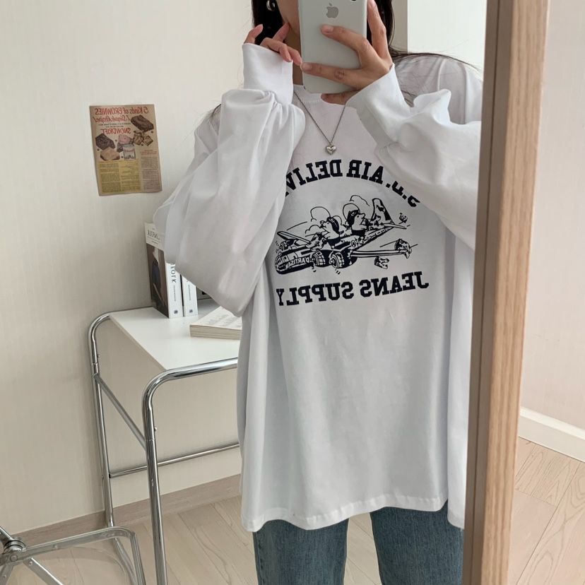 FROMJINI韓國直郵㊣東大門實拍女裝新品推薦休閑熱賣長袖T恤FROMJINI長袖T恤