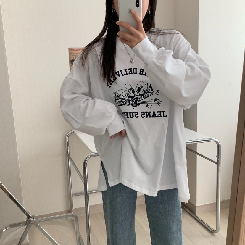 FROMJINI韓國直郵㊣東大門實拍女裝新品推薦休閑熱賣長袖T恤FROMJINI長袖T恤