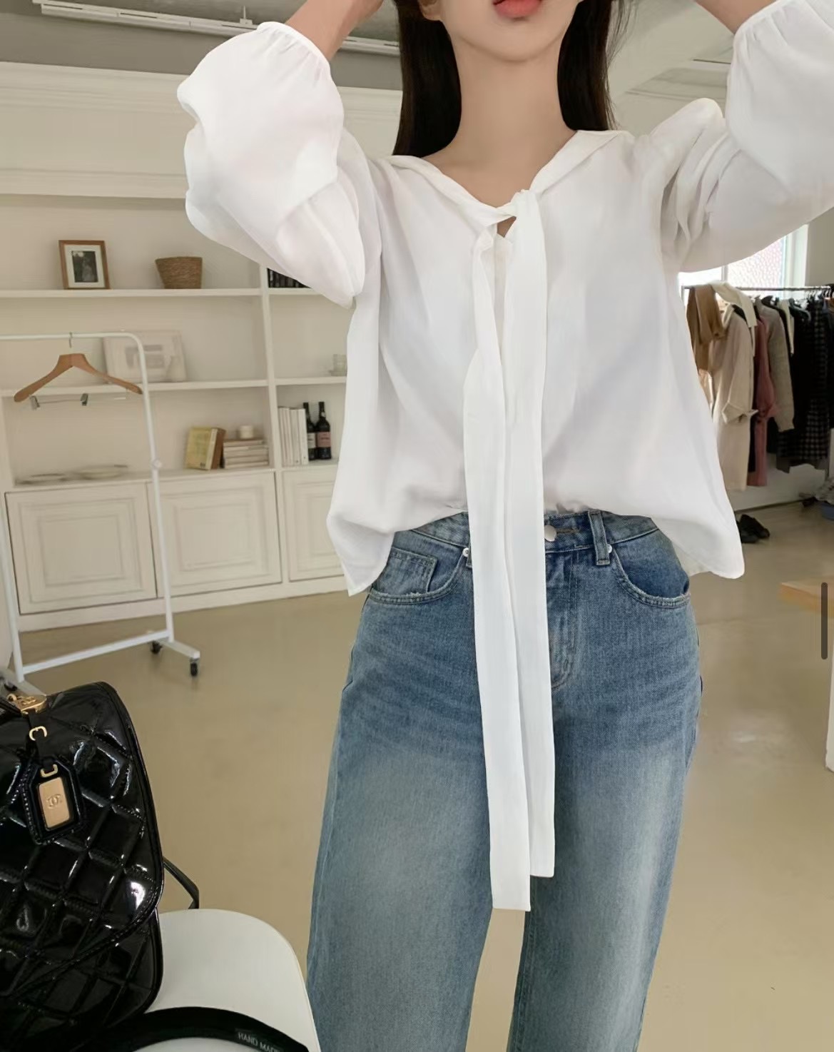 NEONHITCH韓國直郵㊣女裝新品休閑人氣熱賣職業時尚襯衫蕾絲衫NEONHITCH襯衫/蕾絲衫