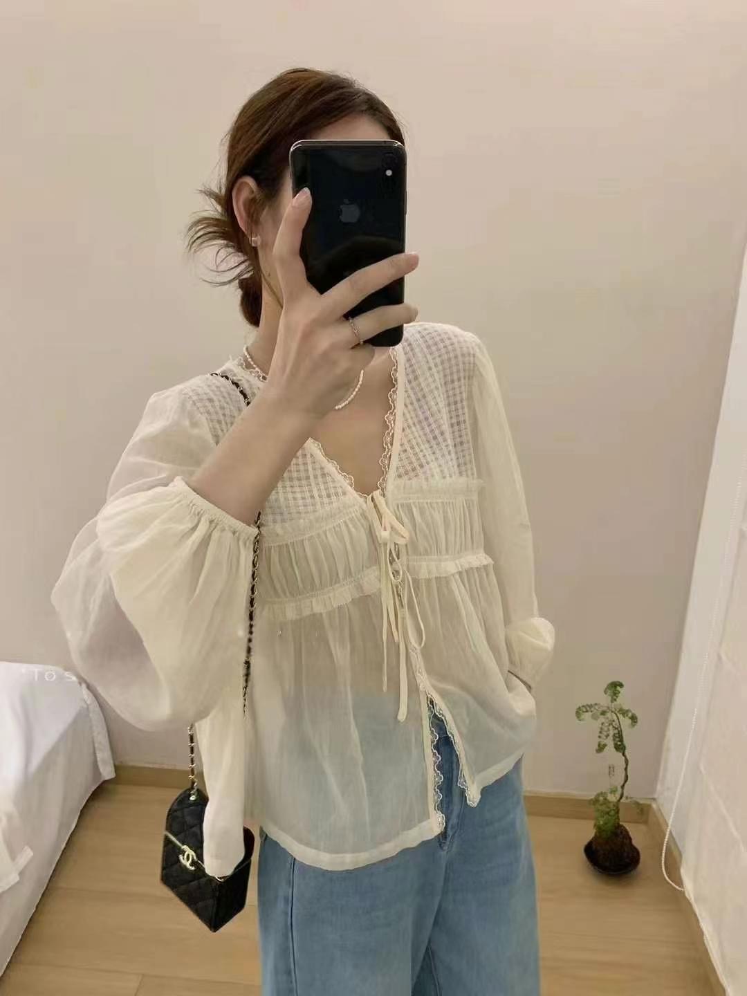 MARCIA-마샤-OT直郵韓國代購㊣女裝新品人氣休閑襯衫蕾絲衫MARCIA襯衫/蕾絲衫